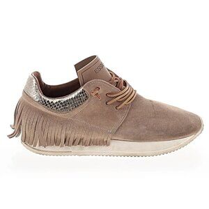 ESSEutESSE Beige Suede Leather Fringe Handmade Slip On Sand Sneakers Shoes IT 41